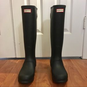 Hunter Tall Rain Boots with Back Adjustable